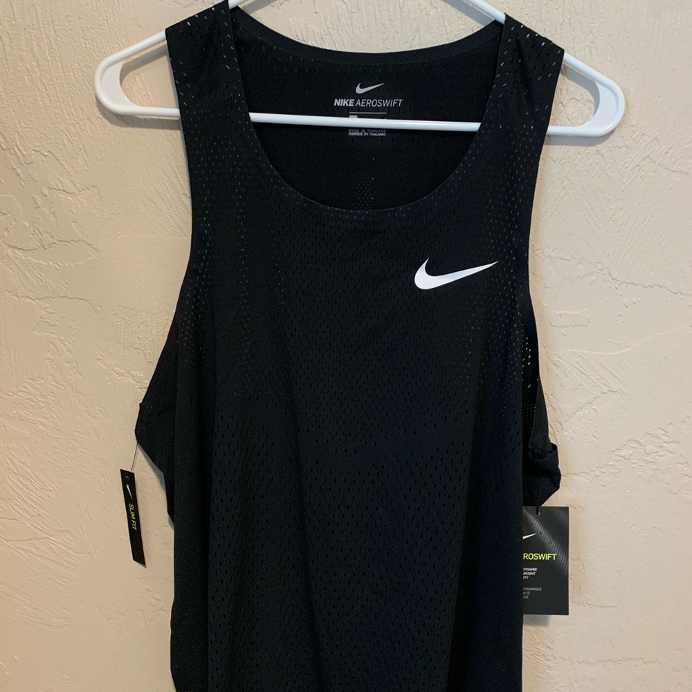 NIKE AEROSWIFT SINGLET TANK TOP - NWT MEN’S BLACK